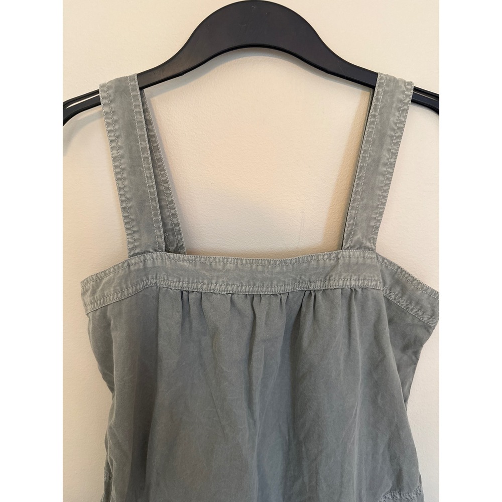 Lucky Brand Womens XS Sage Green Ruffle Hem Sleeveless Mini Dress Adj Strap - Picture 2 of 7
